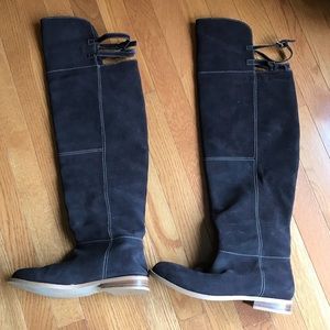 Over the knee brown boots